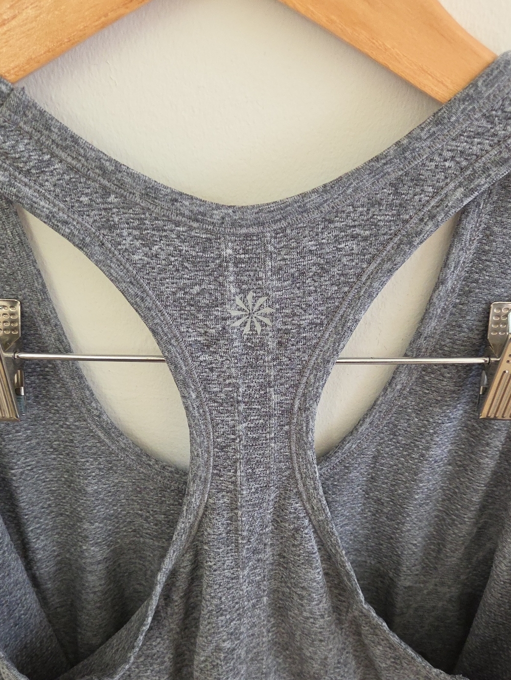Athleta Fastest Track Racerback Ruched Tank Top - Gray Large - Picture 5 of 6